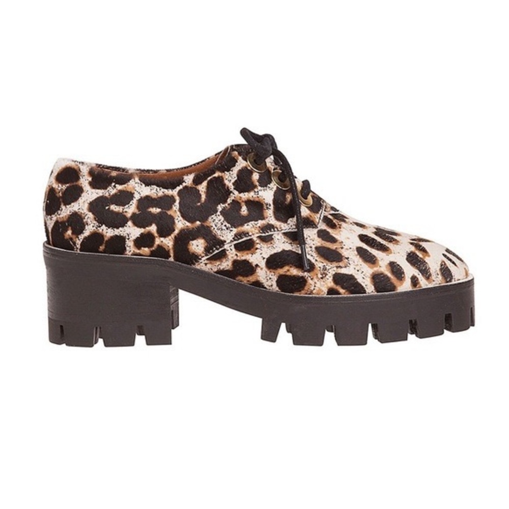 Sandro Leopard Print Chunky Platform Loafers - image 1